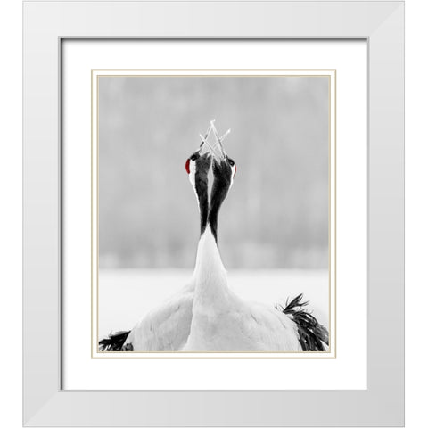 Sing For Morning White Modern Wood Framed Art Print with Double Matting by Fischer, Jie