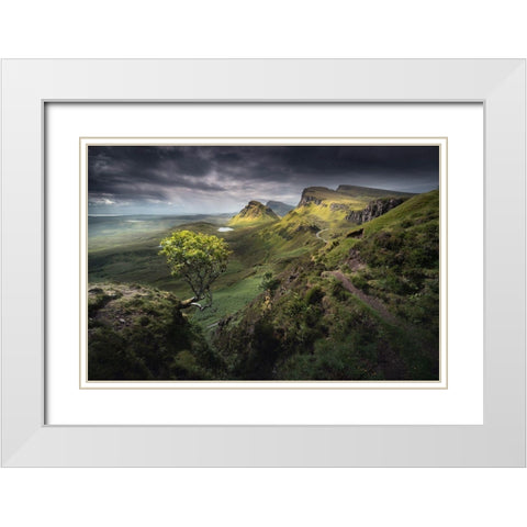 Quiraing White Modern Wood Framed Art Print with Double Matting by Nienartowicz, Karol