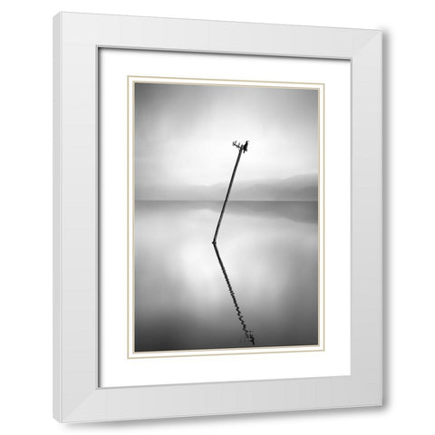 Waiting For The Sun White Modern Wood Framed Art Print with Double Matting by Digalakis, George