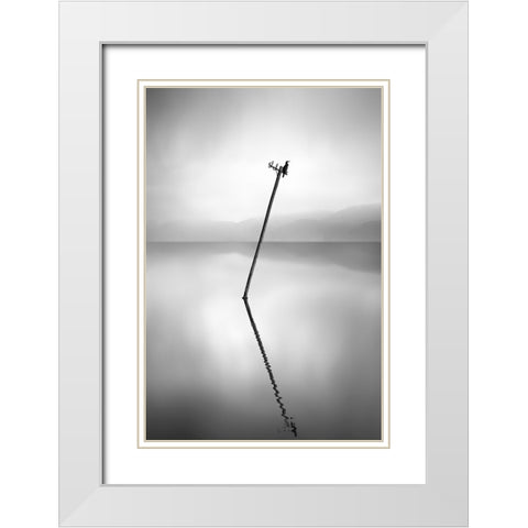 Waiting For The Sun White Modern Wood Framed Art Print with Double Matting by Digalakis, George