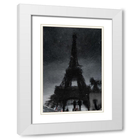 Rain In Paris White Modern Wood Framed Art Print with Double Matting by Weber, Roland