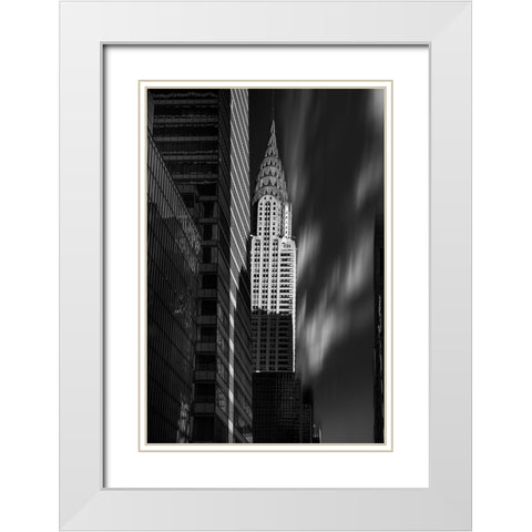 Crysler Building White Modern Wood Framed Art Print with Double Matting by Lima Ranieri, Ibere