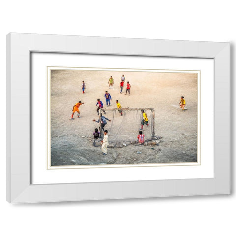 Champions League II White Modern Wood Framed Art Print with Double Matting by Jamshidian, Hamid
