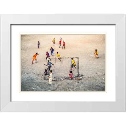 Champions League II White Modern Wood Framed Art Print with Double Matting by Jamshidian, Hamid