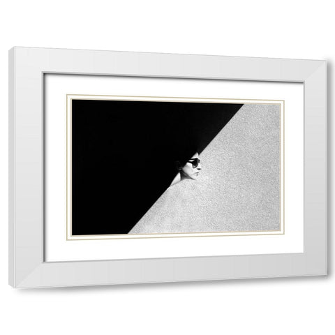 Yes Or No? White Modern Wood Framed Art Print with Double Matting by Scuka, Dasa