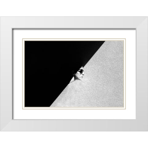 Yes Or No? White Modern Wood Framed Art Print with Double Matting by Scuka, Dasa