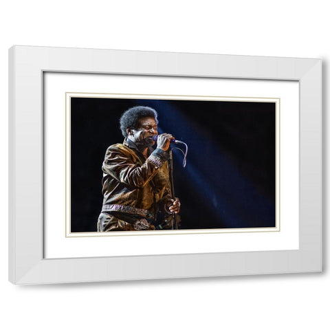 Charles Bradley On Stage White Modern Wood Framed Art Print with Double Matting by Domont, Jois