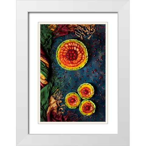 Colored Fruit Tart White Modern Wood Framed Art Print with Double Matting by VLAICU, Denisa