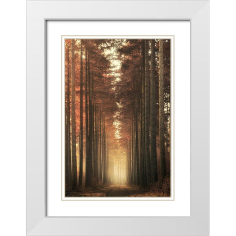 Light Burning White Modern Wood Framed Art Print with Double Matting by Ye