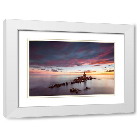 Peace White Modern Wood Framed Art Print with Double Matting by Jose Guillen, Manuel