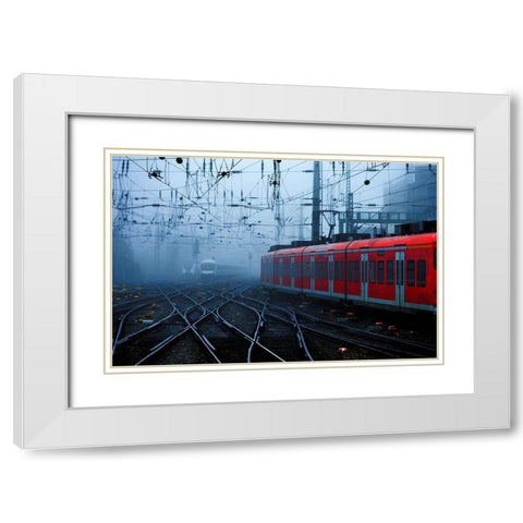 Railroads White Modern Wood Framed Art Print with Double Matting by Buss, Alexander