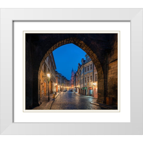 Classic Prague White Modern Wood Framed Art Print with Double Matting by Melnychenko, Sergiy
