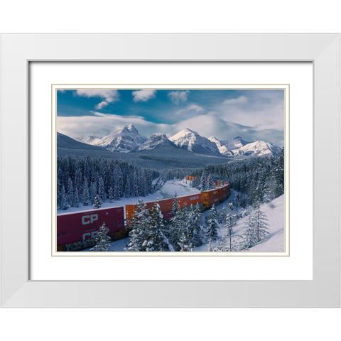 Moraine Curve White Modern Wood Framed Art Print with Double Matting by Sun, Yimei