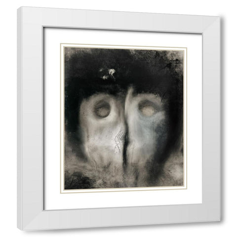 Covid Mask White Modern Wood Framed Art Print with Double Matting by Claes, Gilbert