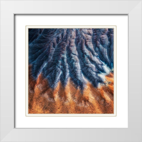 Qpleated Skirtq White Modern Wood Framed Art Print with Double Matting by Xu, Mei