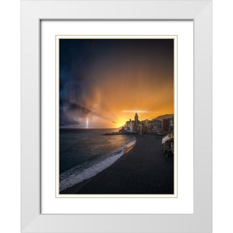 Between Peace And Storm White Modern Wood Framed Art Print with Double Matting by Zappia, Andrea