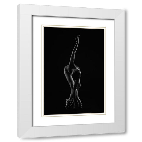 String White Modern Wood Framed Art Print with Double Matting by Alexandr
