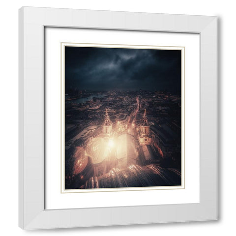 A Light In Darkness White Modern Wood Framed Art Print with Double Matting by George, David