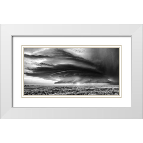 Kansas White Modern Wood Framed Art Print with Double Matting by Darby, Rob