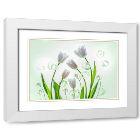 My Family White Modern Wood Framed Art Print with Double Matting by L., Binbin