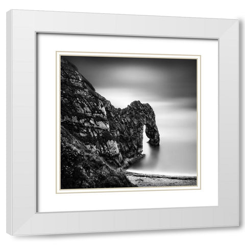 Jurasic Coast Impressions White Modern Wood Framed Art Print with Double Matting by Digalakis, George