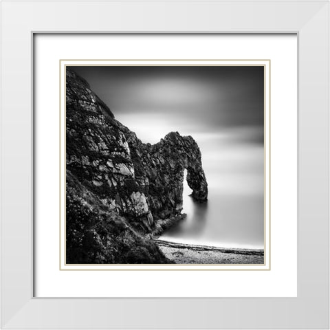 Jurasic Coast Impressions White Modern Wood Framed Art Print with Double Matting by Digalakis, George