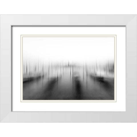 Venezia (AuAdandfrac14;AeM) White Modern Wood Framed Art Print with Double Matting by Deng, Larry