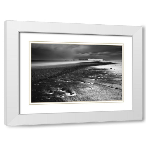 Wintry Reynisfjara White Modern Wood Framed Art Print with Double Matting by Ruoppolo, Luigi