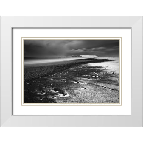 Wintry Reynisfjara White Modern Wood Framed Art Print with Double Matting by Ruoppolo, Luigi