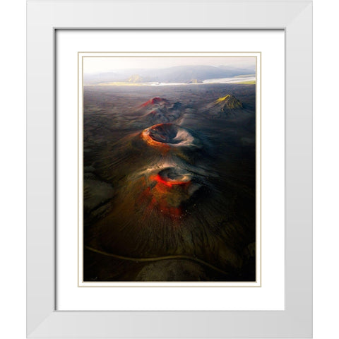 Aliens Planet White Modern Wood Framed Art Print with Double Matting by Naing Wynn, Ye