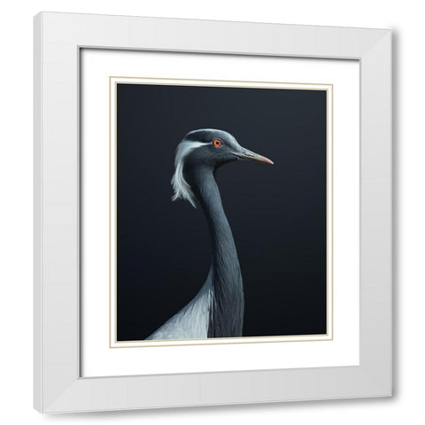 La Demoiselle White Modern Wood Framed Art Print with Double Matting by Fegari