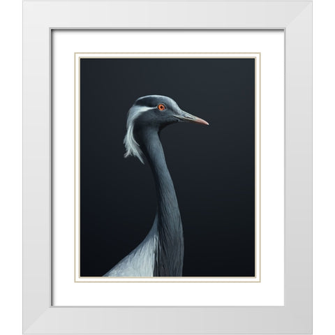 La Demoiselle White Modern Wood Framed Art Print with Double Matting by Fegari