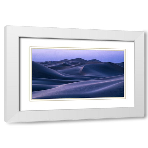 Nightfall Blues White Modern Wood Framed Art Print with Double Matting by Macua, Gerald