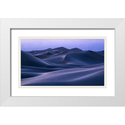 Nightfall Blues White Modern Wood Framed Art Print with Double Matting by Macua, Gerald