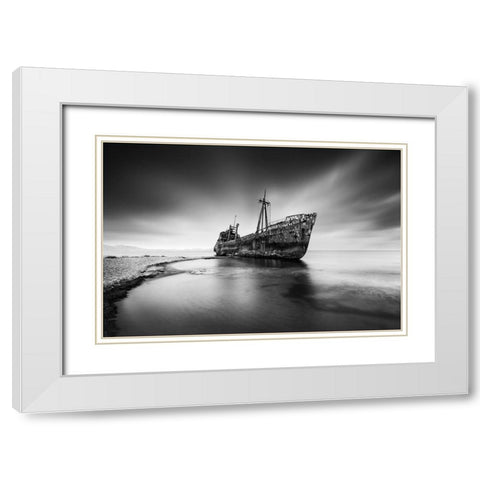 The Last Titan White Modern Wood Framed Art Print with Double Matting by Digalakis, George