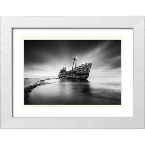 The Last Titan White Modern Wood Framed Art Print with Double Matting by Digalakis, George