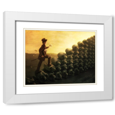 The System White Modern Wood Framed Art Print with Double Matting by Kiciak, Christophe