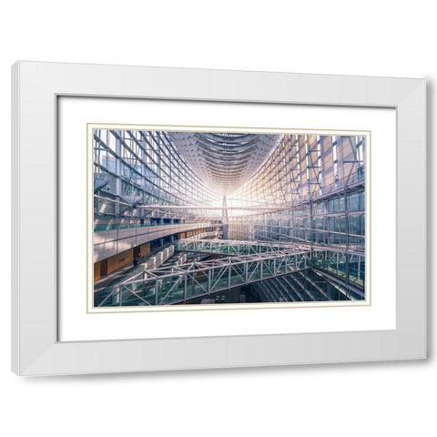 Tokyo International Forum White Modern Wood Framed Art Print with Double Matting by Vine, Daniel