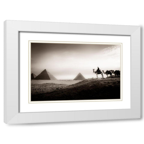 Pyramid Sighting White Modern Wood Framed Art Print with Double Matting by Khataw, Ali