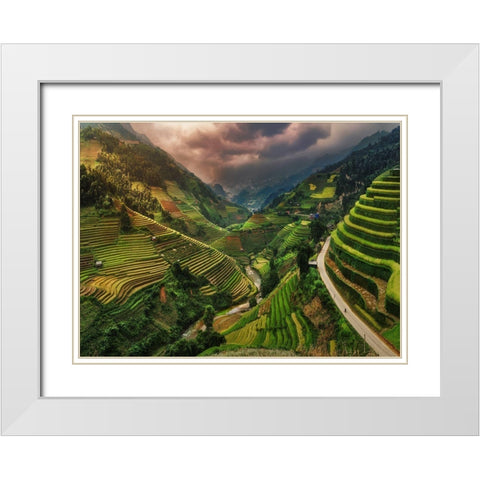 Between Rice Canyon White Modern Wood Framed Art Print with Double Matting by Souto, Felipe