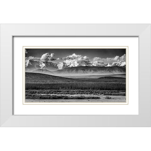 The Alaskan Range White Modern Wood Framed Art Print with Double Matting by C. Sink, Jeffrey