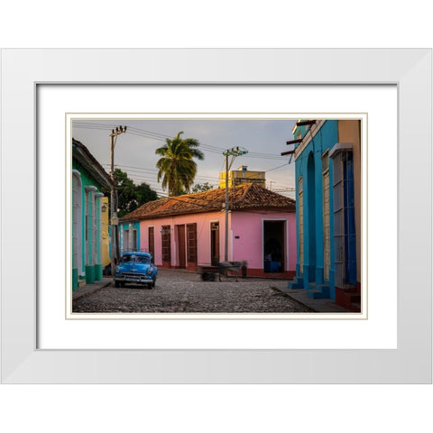 Colourful Trinidad - Cuba White Modern Wood Framed Art Print with Double Matting by Deakin, John