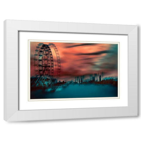 London White Modern Wood Framed Art Print with Double Matting by aRRO