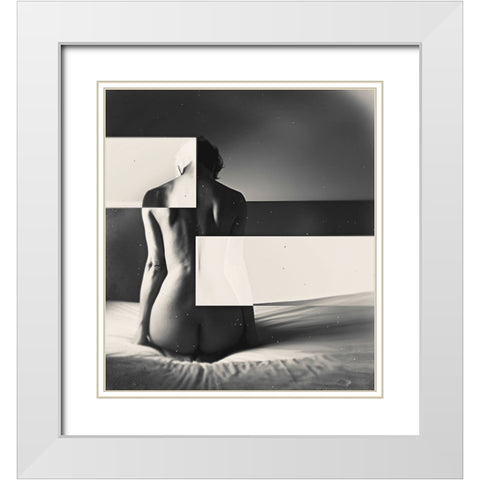 Untitled White Modern Wood Framed Art Print with Double Matting by Bousca, Bogdan