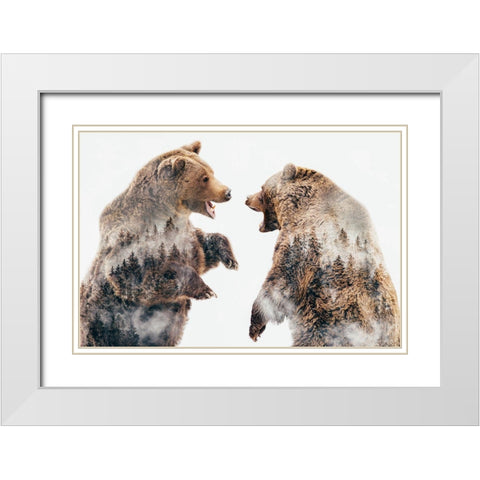 Wild Conflicts White Modern Wood Framed Art Print with Double Matting by Beata, Angyalosi