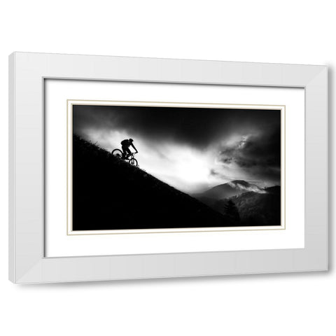 Sunrise Ride White Modern Wood Framed Art Print with Double Matting by Bertoncelj, Sandi