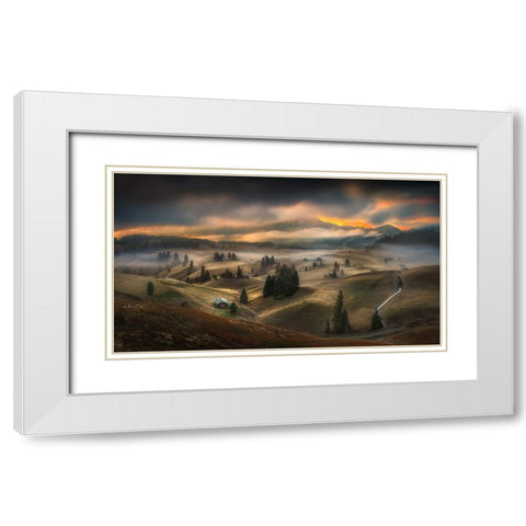 Untitled White Modern Wood Framed Art Print with Double Matting by Rojek, Tomasz