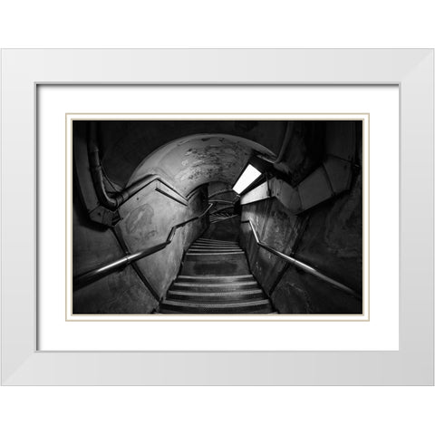 Down The Rabbit Hole White Modern Wood Framed Art Print with Double Matting by Rodgers, Ursula