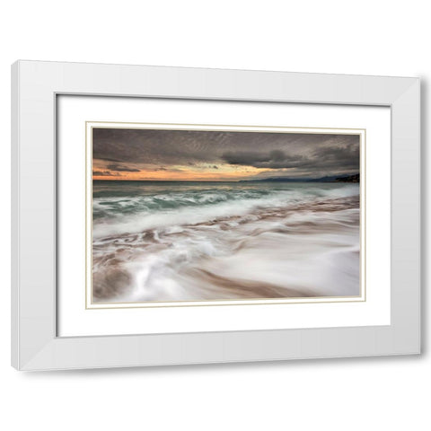 The Sea White Modern Wood Framed Art Print with Double Matting by Bolla, Paolo