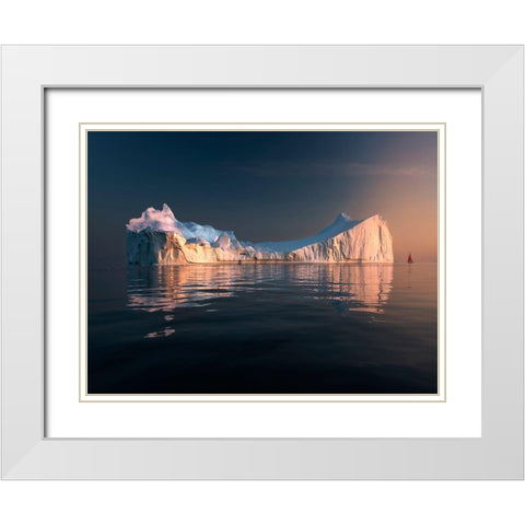 Red Sail White Modern Wood Framed Art Print with Double Matting by Grover, Manik